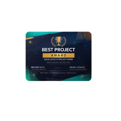 best project award pvc card