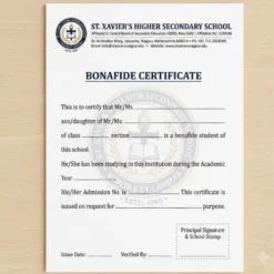 bonafide certificate letterhead a4