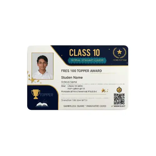 class 10 topper award pvc card
