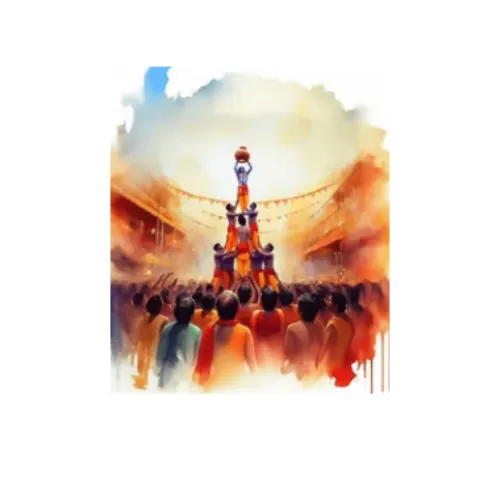 dahi handi gopal a4 poster