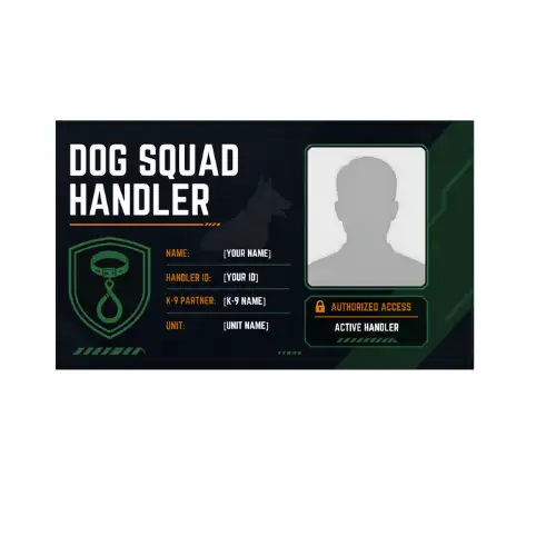 dog squad handler card