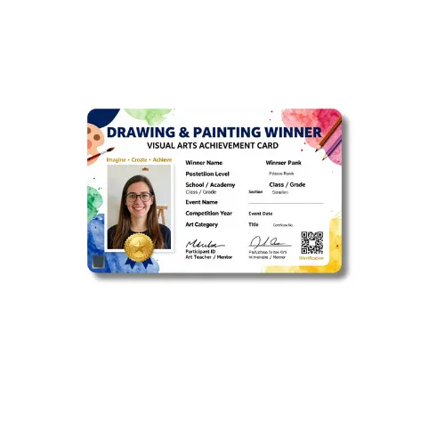 drawing painting winner pvc card