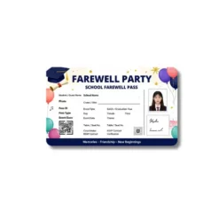 farewell party pvc card school