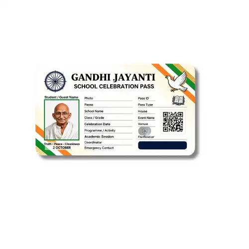 gandhi jayanti pvc card school