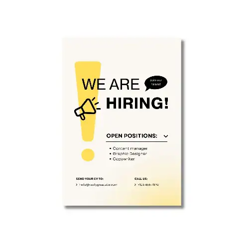 hiring now job a4 poster