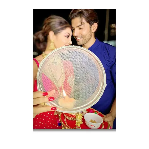 karva chauth couple photo pvc card