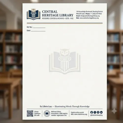 library letterhead a4 print 100 copies