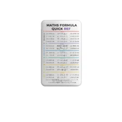 maths formula quick ref pvc card