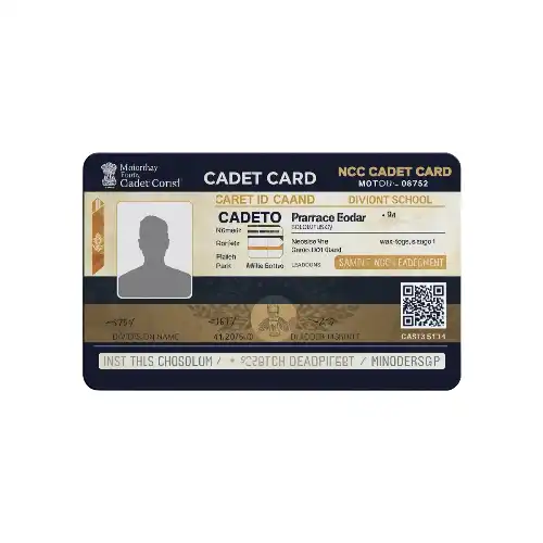 ncc cadet id card pvc