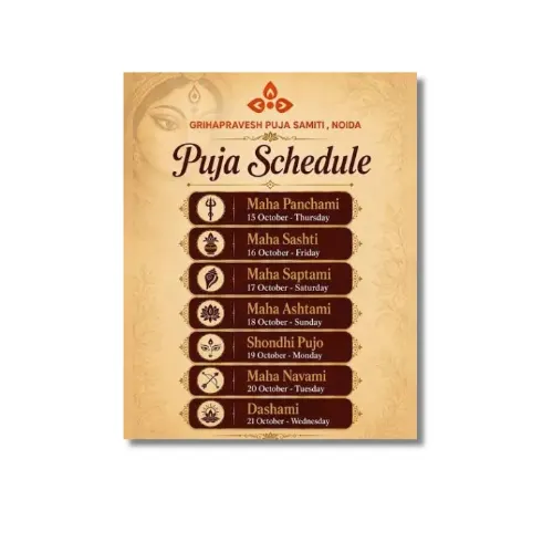 puja timetable calendar a4 ntr