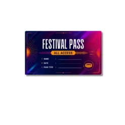 pvc festival pass card