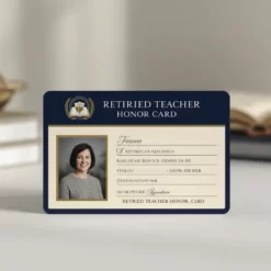 retired teacher honor pvc card