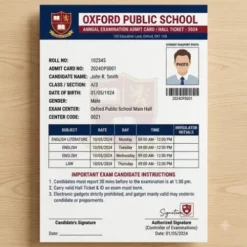 school exam hall ticket letterhead (1)