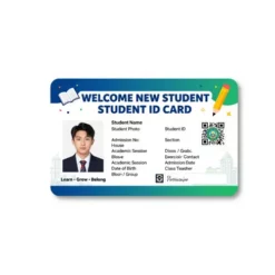 welcome new student pvc card