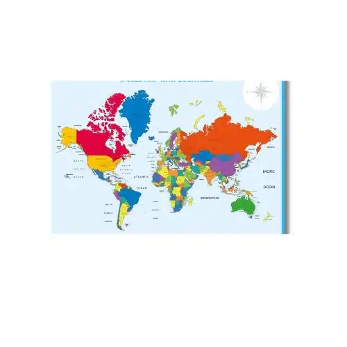 world map a4 ntr print