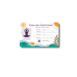 yoga day participant pvc card
