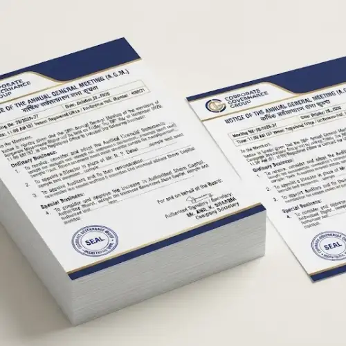 agm notice letterhead a4 100 copies