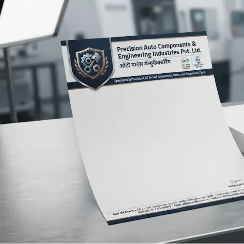auto parts manufacturer letterhead a4