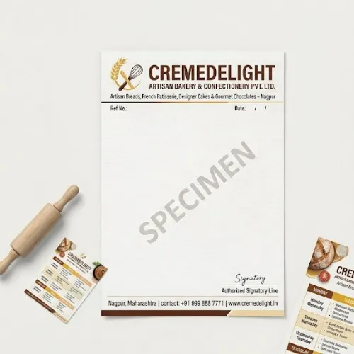 bakery confectionery letterhead a4