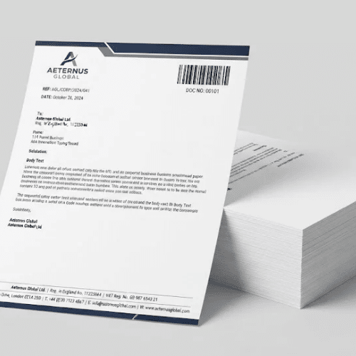 barcode numbered letterhead a4 100