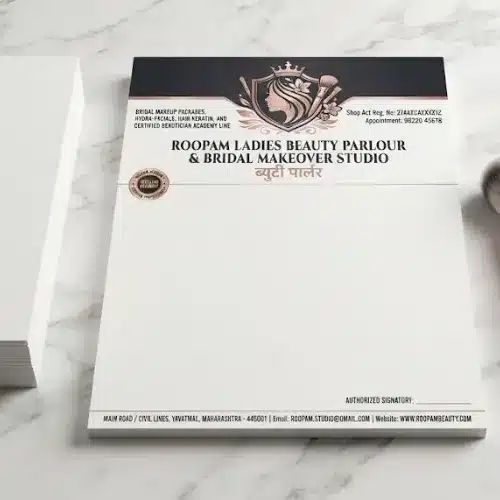 beauty parlour ladies letterhead a4