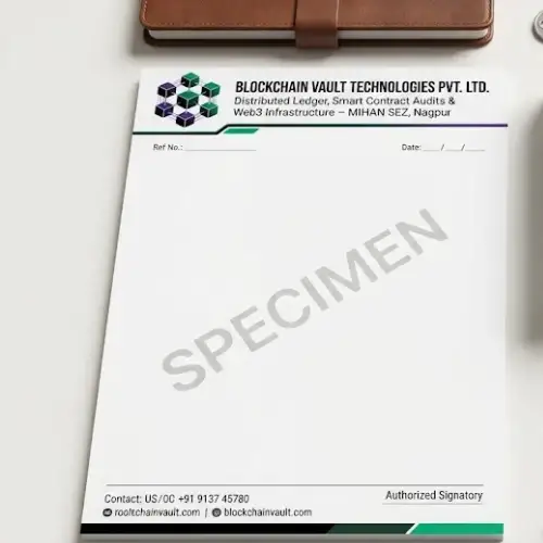 blockchain company letterhead a4
