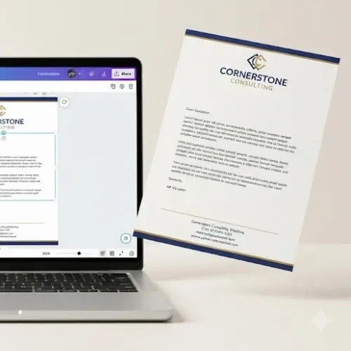 canva letterhead template design