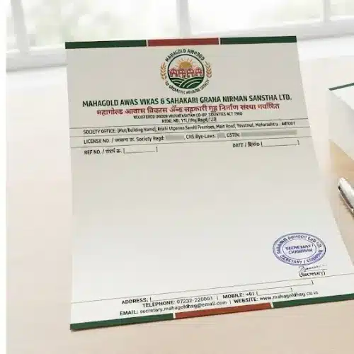 co operative housing society letterhead