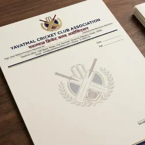 cricket club association letterhead a4