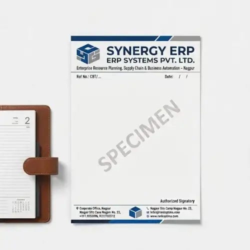 erp software company letterhead a4