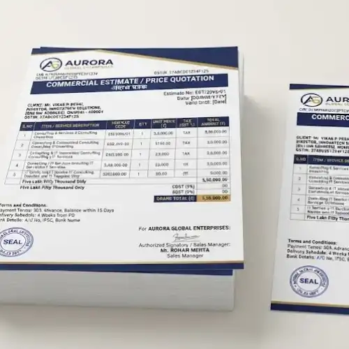 estimate format letterhead a4 100