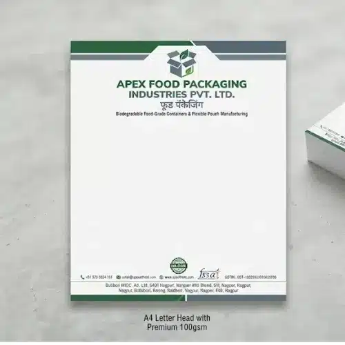food packaging company letterhead a4