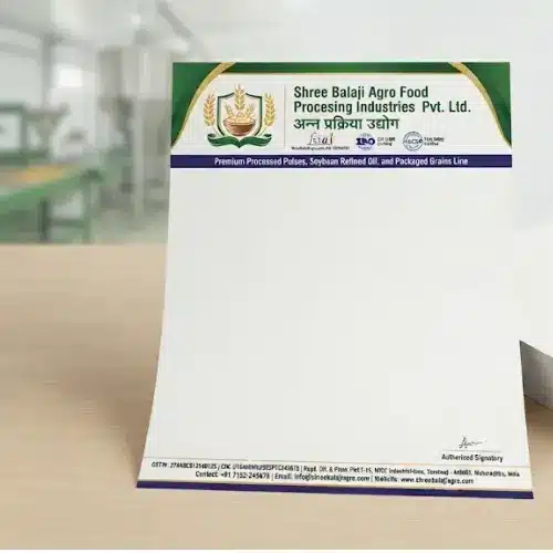 food processing unit letterhead a4