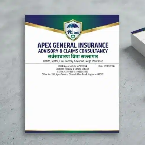 general insurance agent letterhead a4