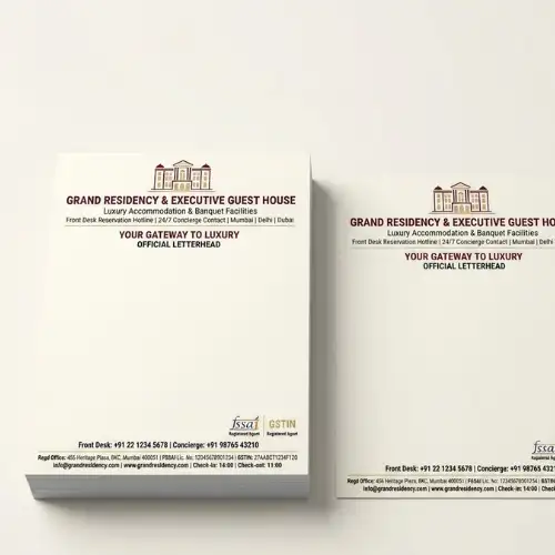 hotel guest house letterhead a4 250