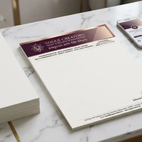 influencer management letterhead a4