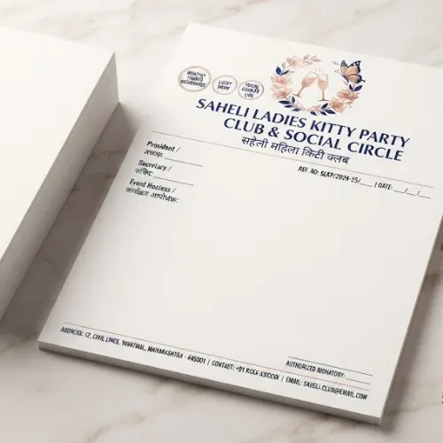 ladies kitty party club letterhead a4