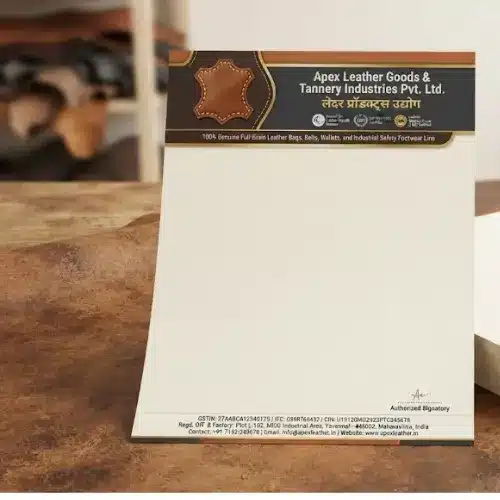 leather products factory letterhead a4