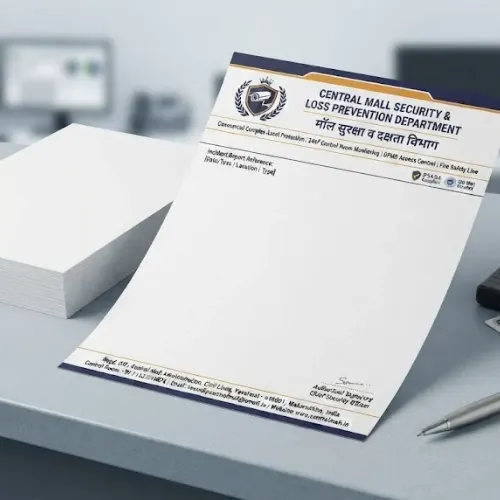 mall security letterhead a4 print