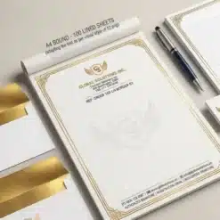metallic gold header letterhead a4