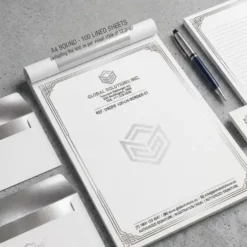 metallic silver header letterhead a4