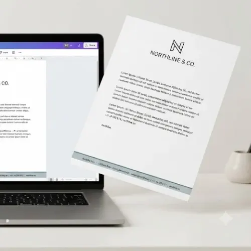 minimal clean letterhead template