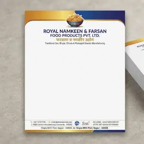 namkeen snack manufacturer letterhead