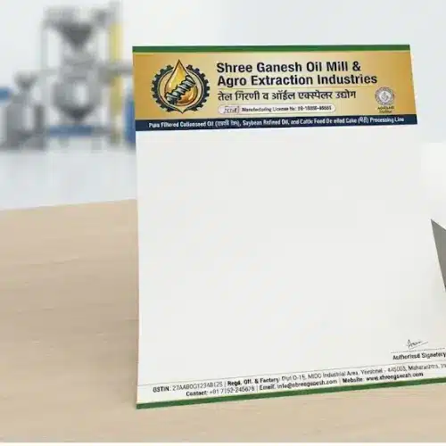 oil mill expeller letterhead a4