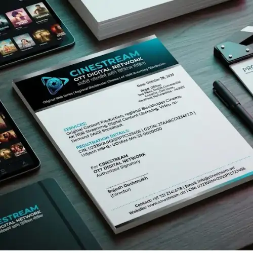 ott platform company letterhead a4