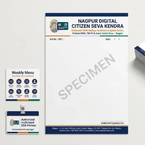 pan card aadhaar centre letterhead a4
