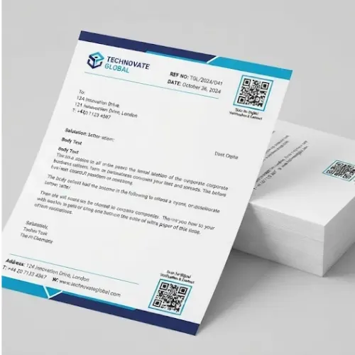 qr code letterhead a4 100 copies