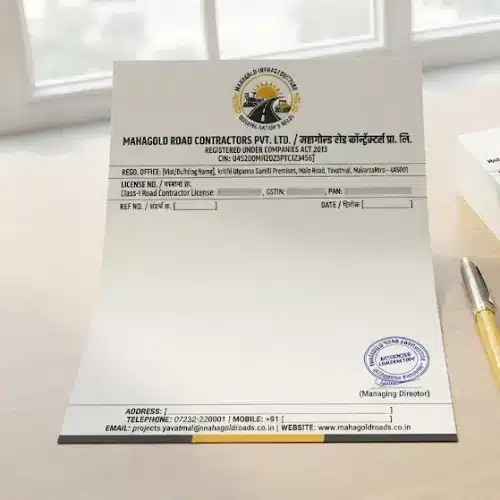 road contractor letterhead a4 print