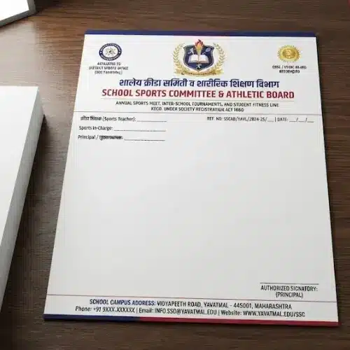 school sports committee letterhead a4