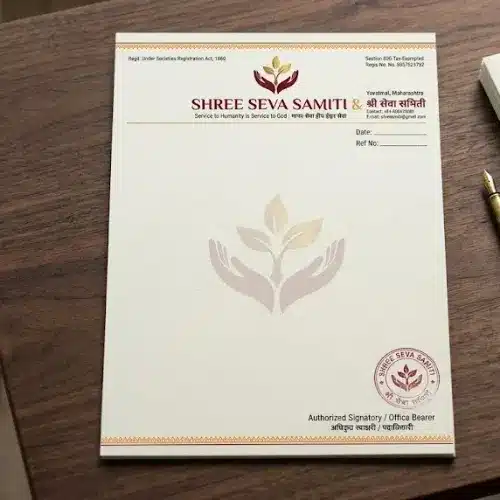 seva samiti letterhead a4 print